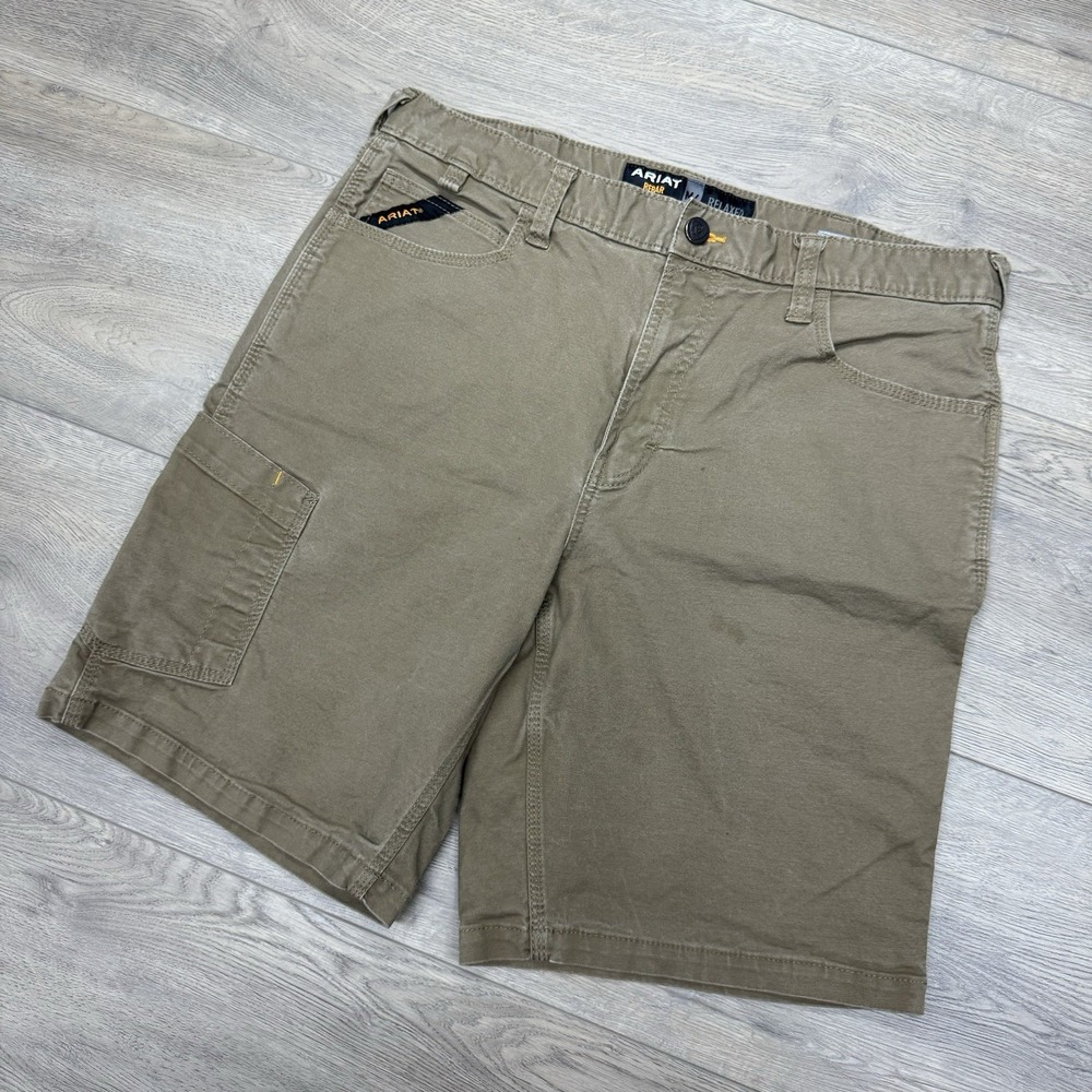 Ariat Rebar M4 Relaxed Fit Brown Shorts Men's Sz 34 Workwear